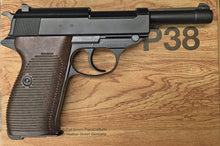 画像をギャラリービューアに読み込む, マルゼン「ワルサーP38 ac41 ガスブローバック ブラック 」